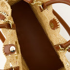 tote bag, raffia bag, Disc-Link, fashion accessories, Rabanne