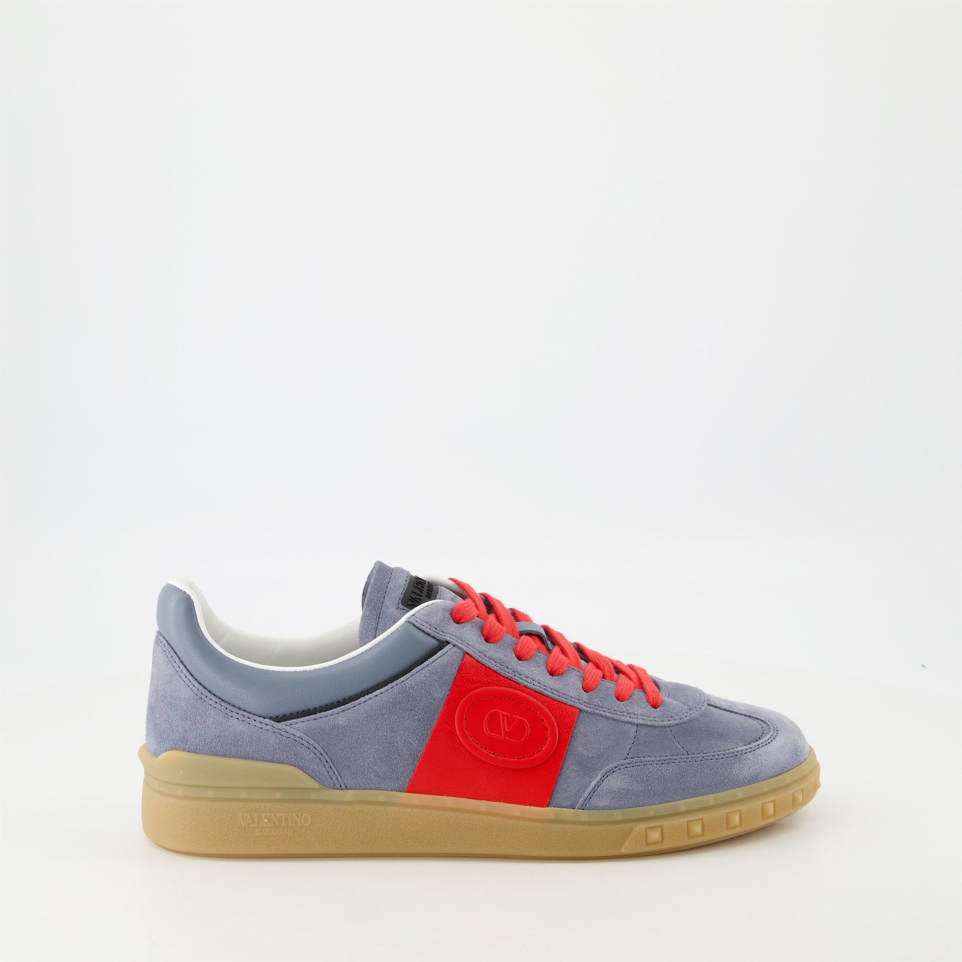 Upvillage sneakers, grey and red sneakers, Valentino sneakers, leather sneakers, luxury sneakers