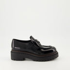   Prada moccasins, black leather shoes, Autumn-Winter 2024, luxury footwear, brushed leather moccasins  