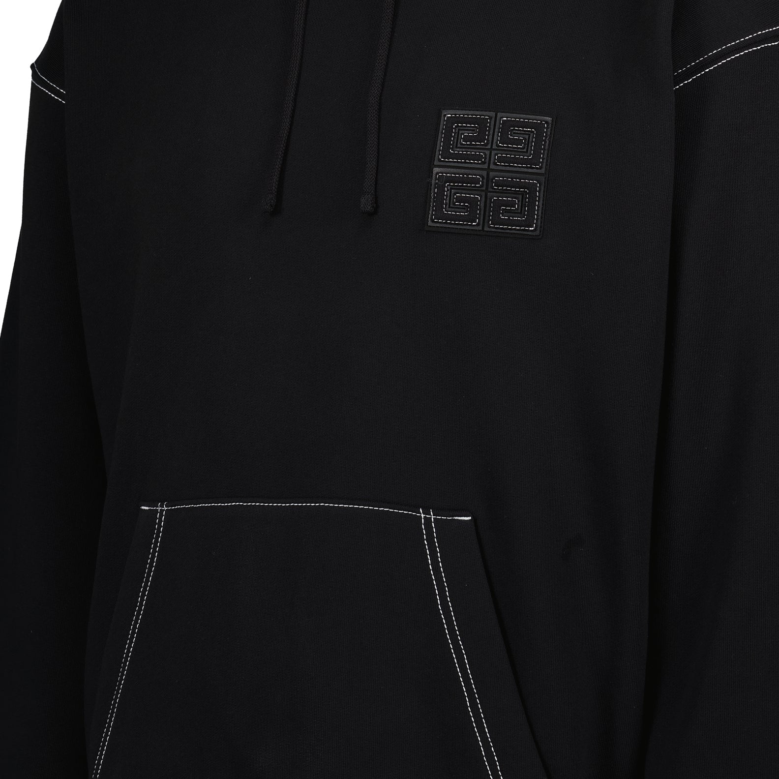 Hoodie Preto em Algodão com Logo 4G