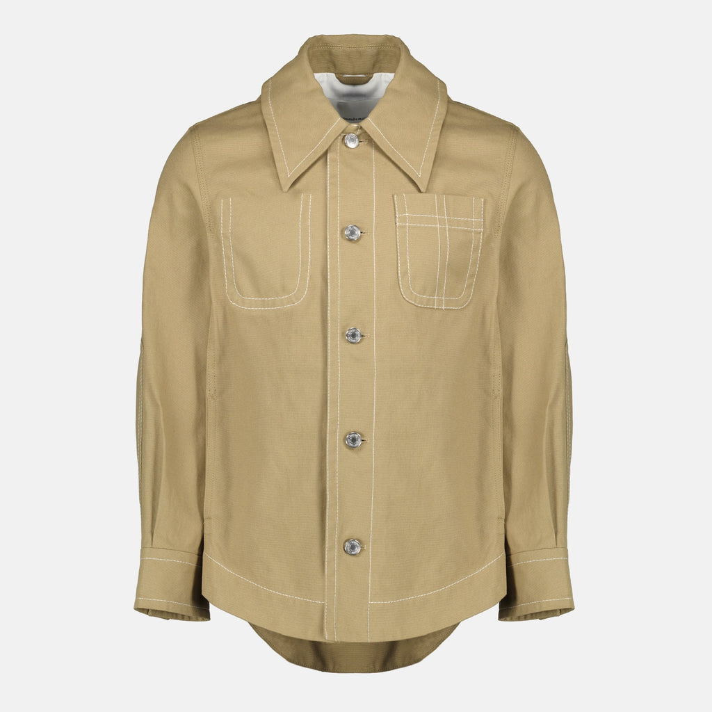 Bild der Worker beige Jacke von Ami PARIS für Unisex - Saison Frühling-Sommer 2026 - Vorderansicht