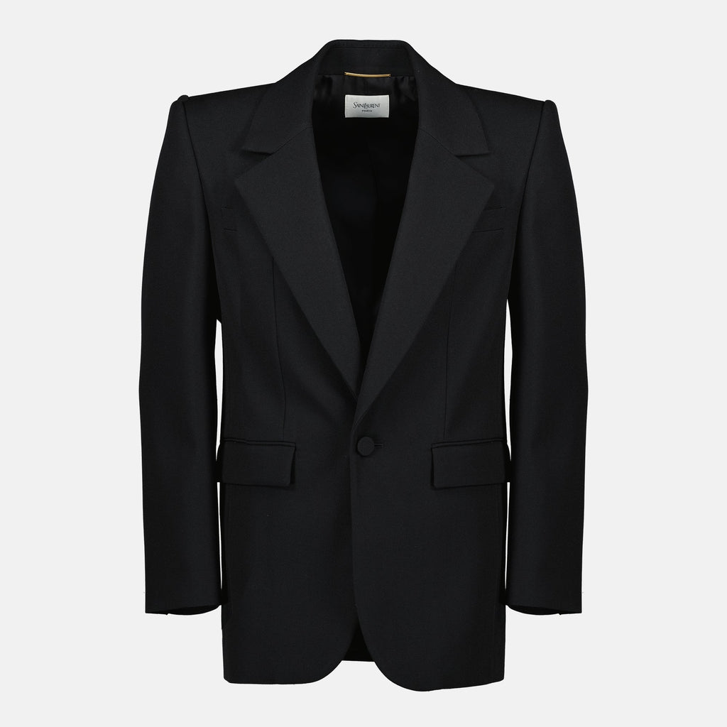 black blazer, wool jacket, Saint Laurent, Autumn-Winter collection, men's fashion