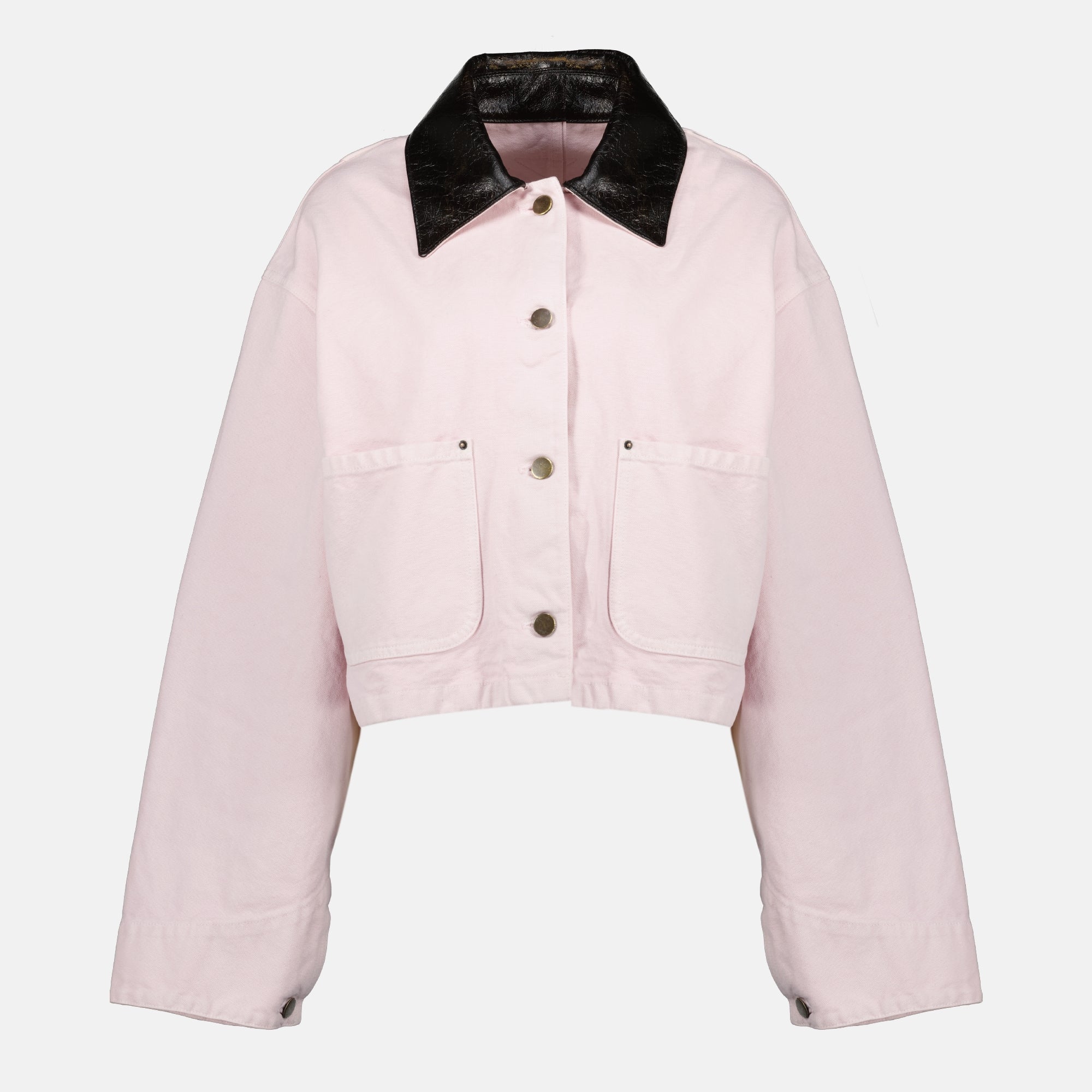 Image of Pink Denim Jacket by Prada for Women - Season Spring-Summer 2026 - Front View