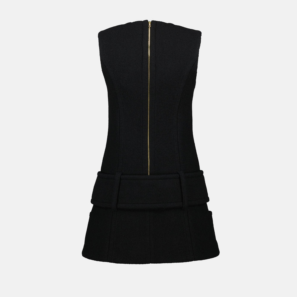 Patou dress, sleeveless wool dress, black dress, Autumn-Winter 2025, wool and viscose dress
