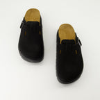 Imagen de mules chunky de ante negro de Birkenstock para mujeres - Temporada Otoño-Invierno 2024 - Vista superior del par