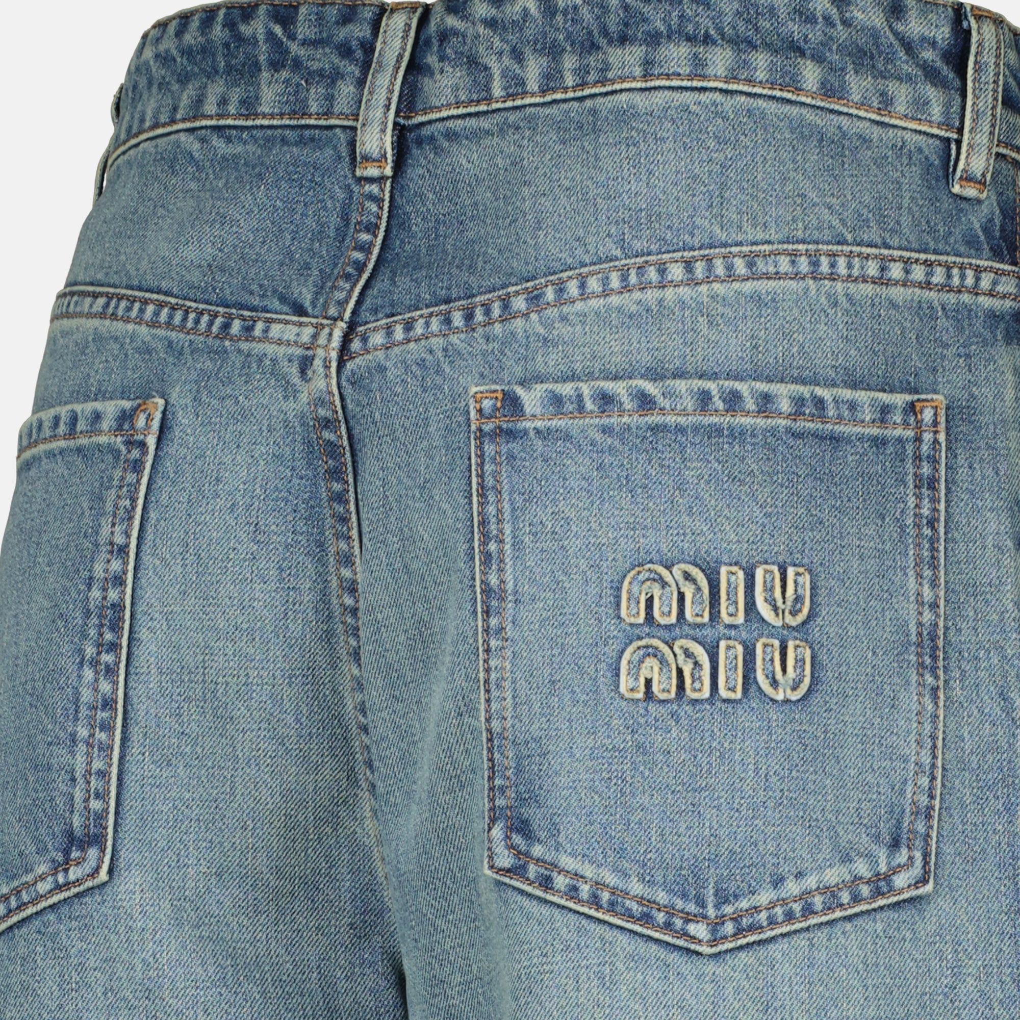blue jeans, embroidered denim, straight fit jeans, five pocket design, casual wear