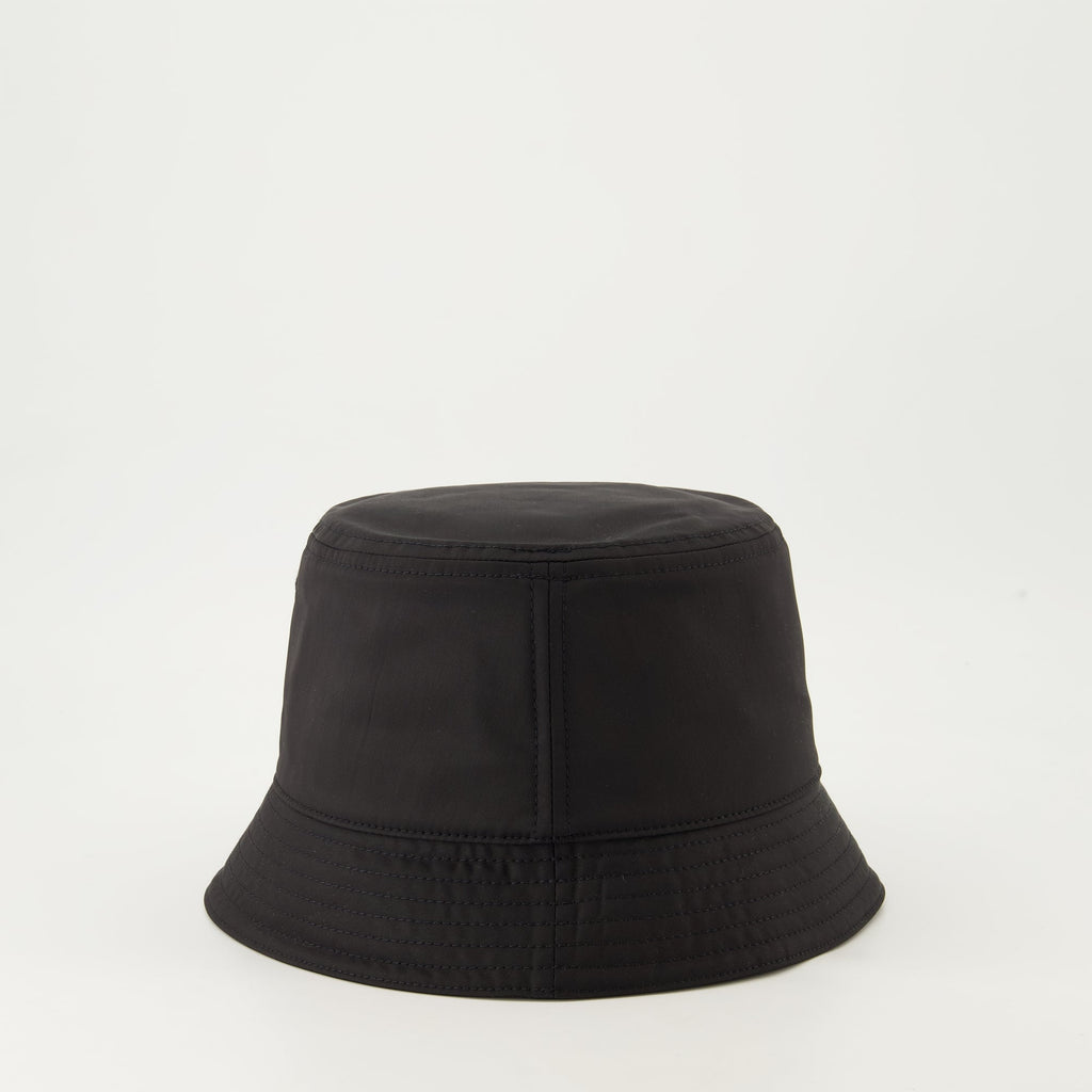 Bold nylon hat, VLogo design, luxury bucket hat, black hat accessory, Valentino Garavani hat