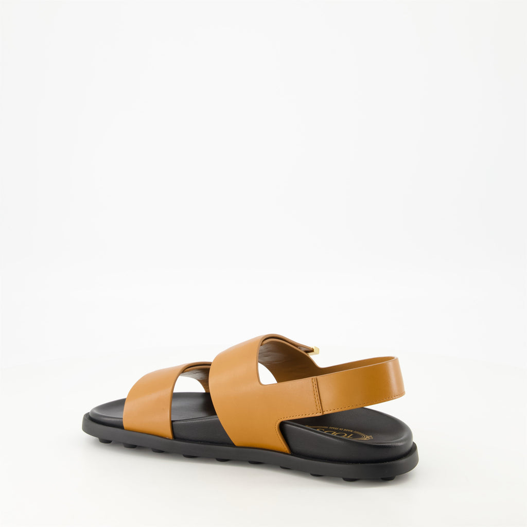 brown sandals, double strap sandals, Tod's footwear, summer sandals, women's fashion accessories