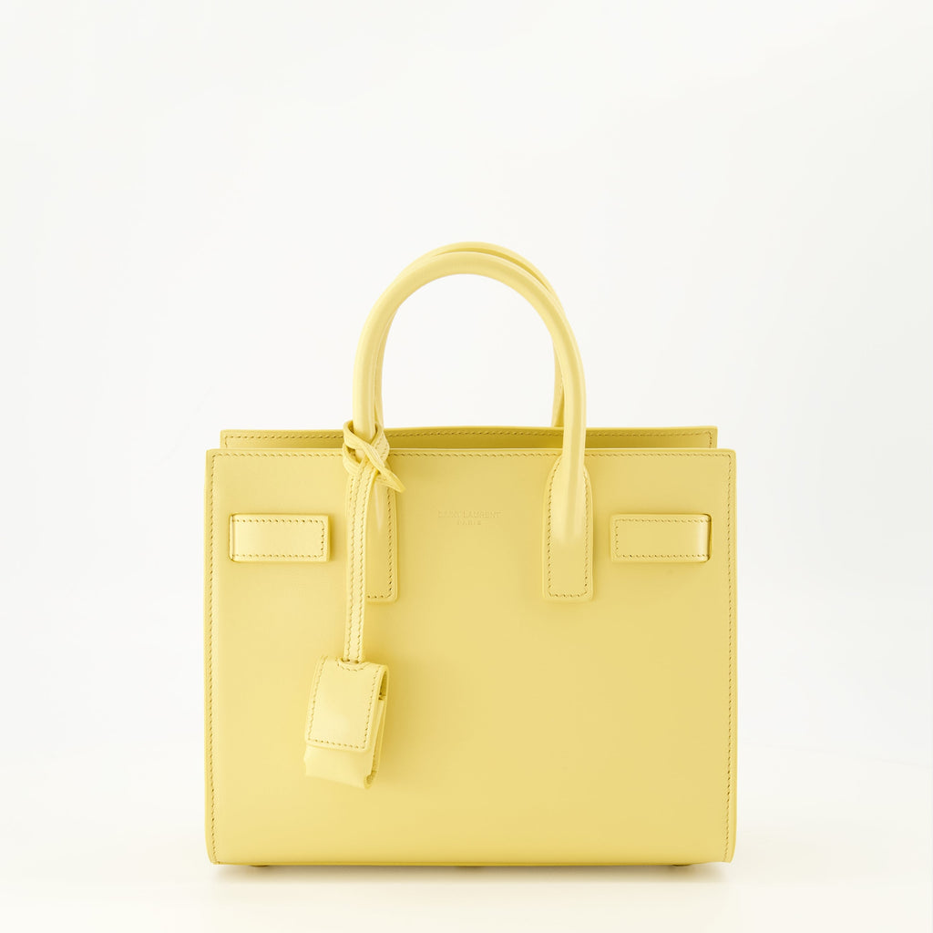 Image du Sac de jour nano jaune par Saint Laurent pour femmes - Saison Printemps-Été 2026 - Vue de face