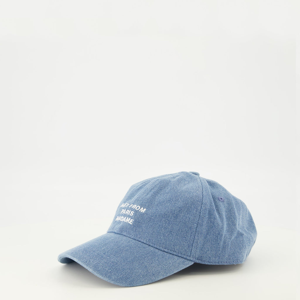 Denim-Cap mit Slogan