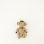 Burberry keychain, Thomas Bear accessory, wool cashmere keychain, beige keychain, designer keychain