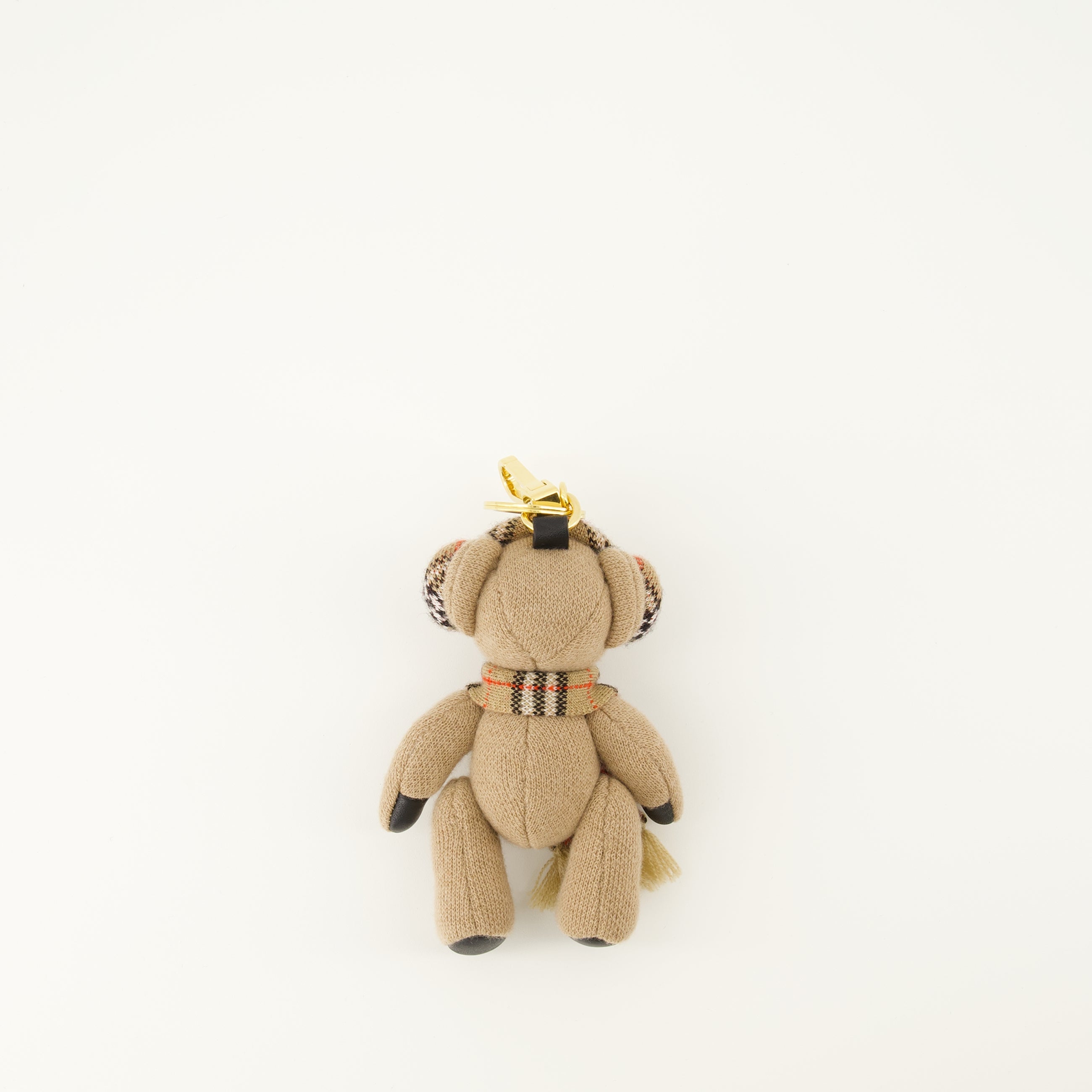 Burberry keychain, Thomas Bear accessory, wool cashmere keychain, beige keychain, designer keychain