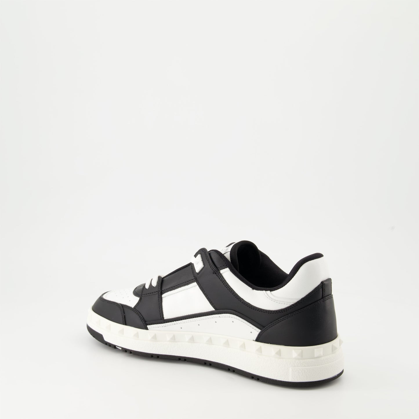 Valentino Garavani sneakers, black and white leather sneakers, luxury footwear, designer sneakers, high-end fashion