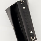 chain wallet, MM6, black leather wallet, designer accessories, women's wallets