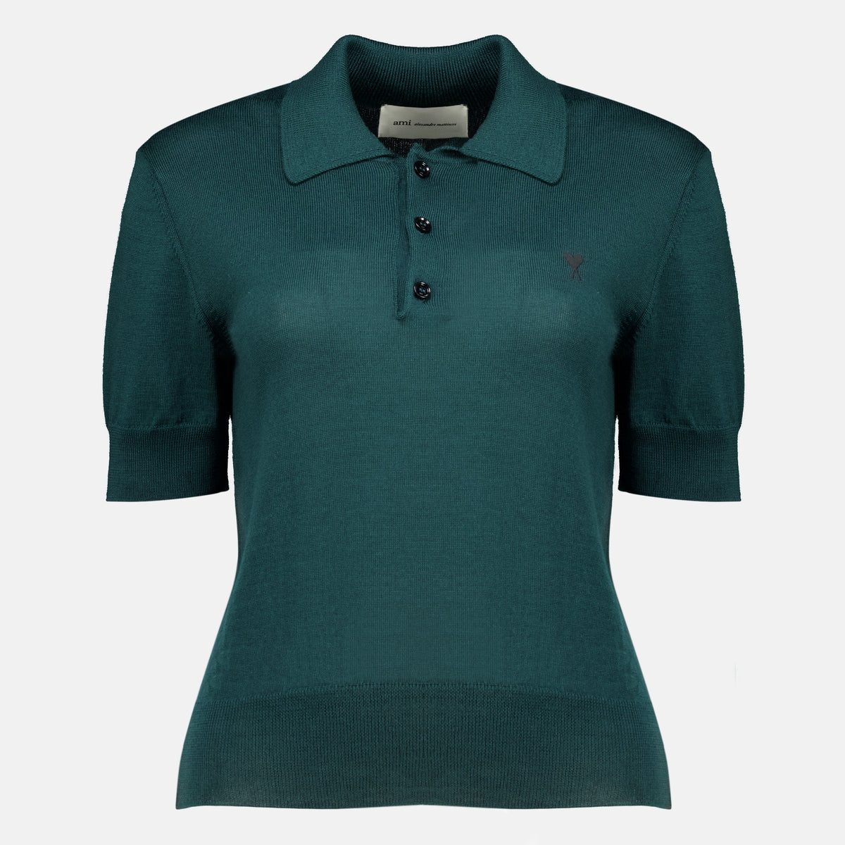 Grünes Wollpolo de Cœur