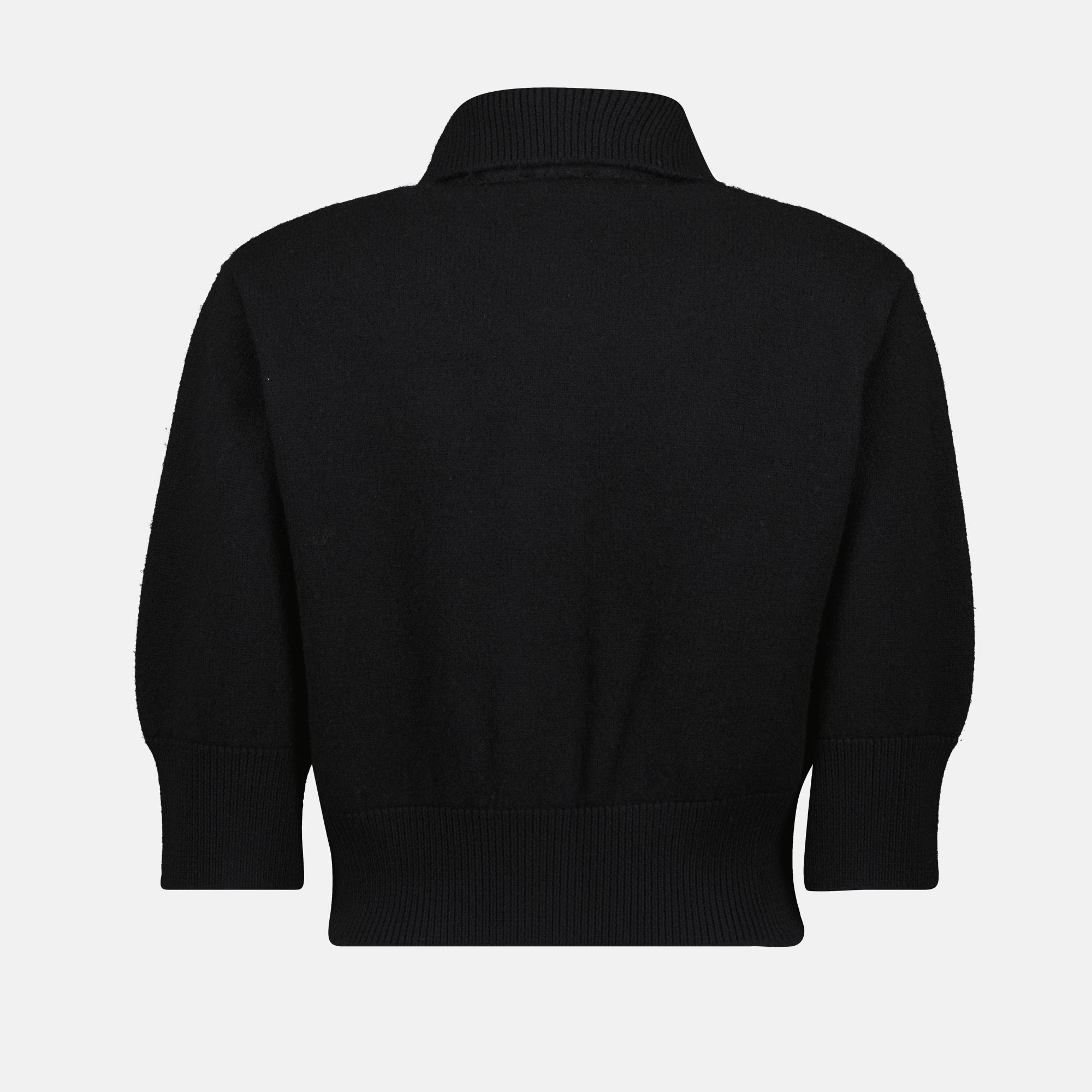 black cardigan, Patou wool cardigan, women's fashion, luxury knitwear, autumn-winter collection