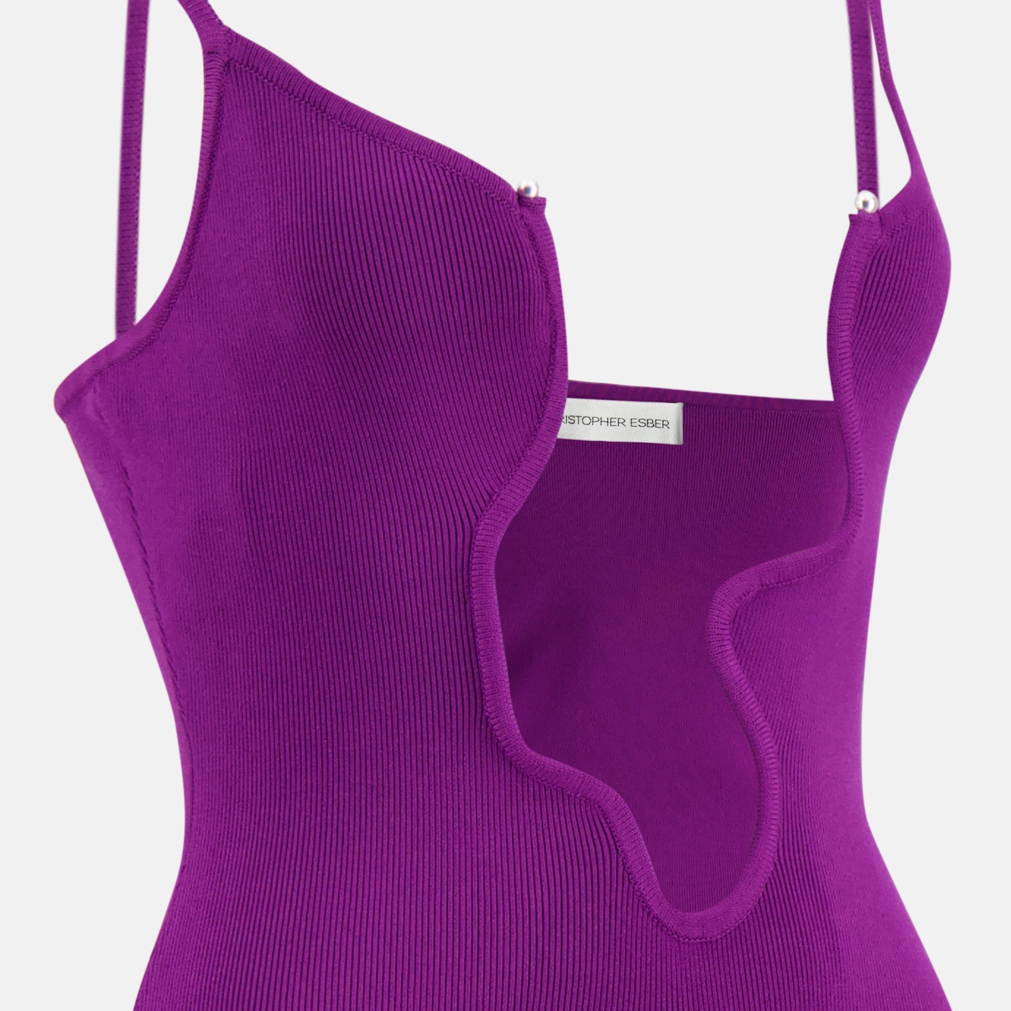 Image of Salacia Violet Dress by Christopher Esber for Women - Season Spring-Summer 2026 - Detail View 1
