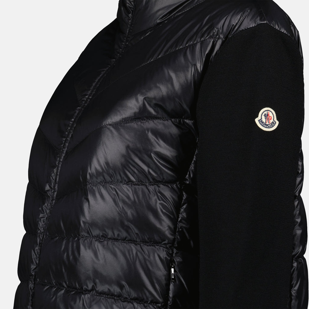 Bi-material black jacket