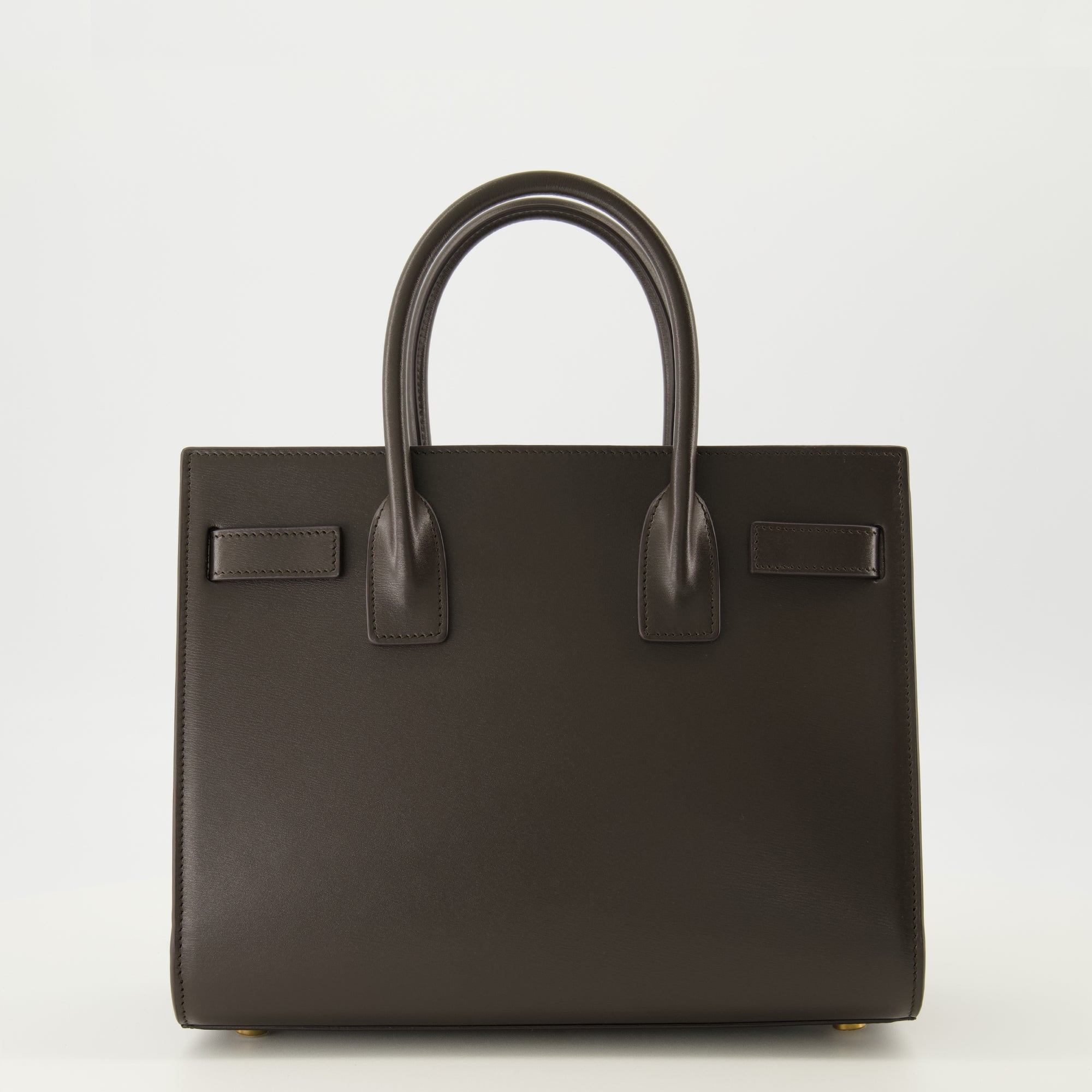 brown leather handbag, Saint Laurent bag, high-quality handbag, elegant handbag, structured handbag