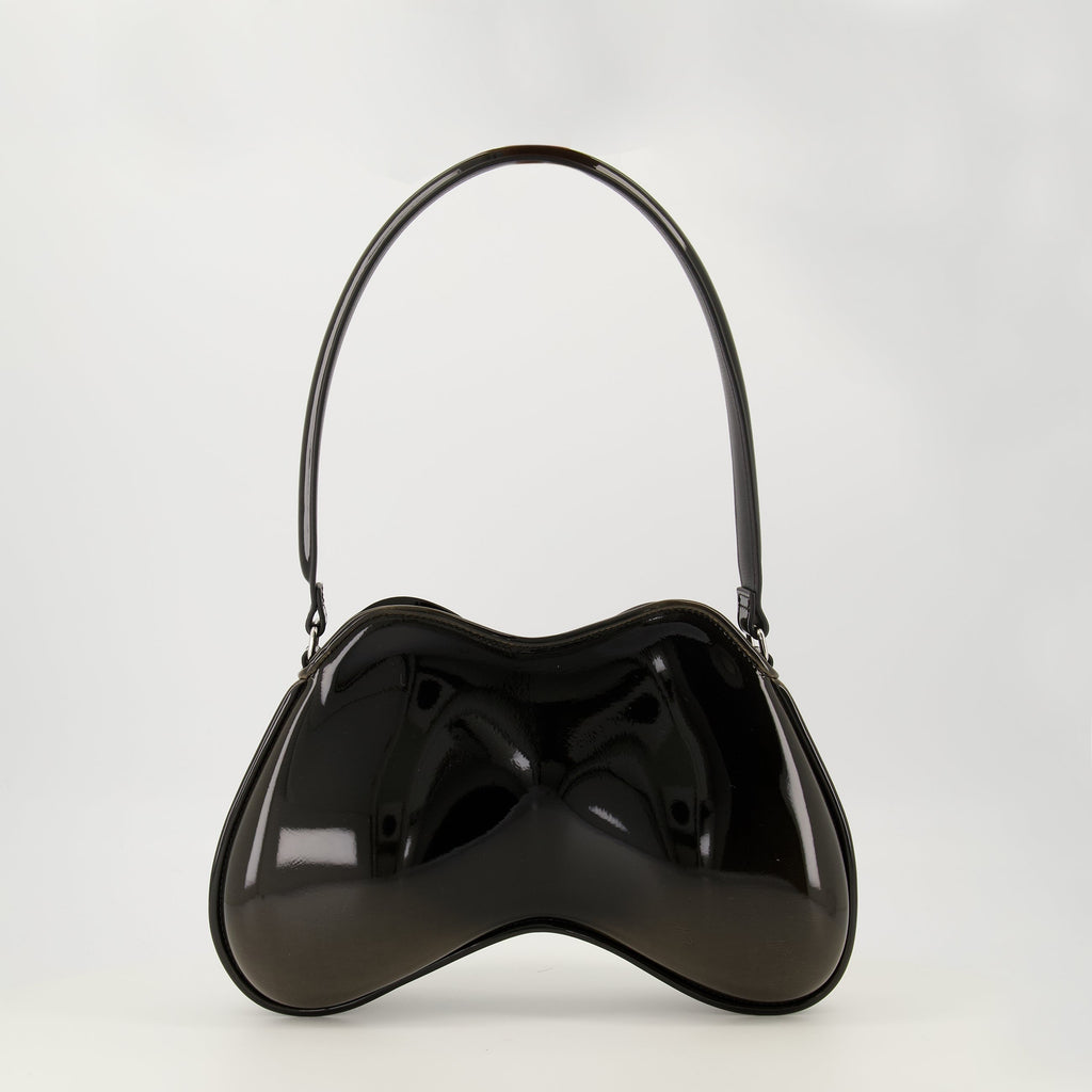 Double-D handbag, Diesel accessories, patent leather bag, contemporary design bag, Autumn-Winter 2025 collection