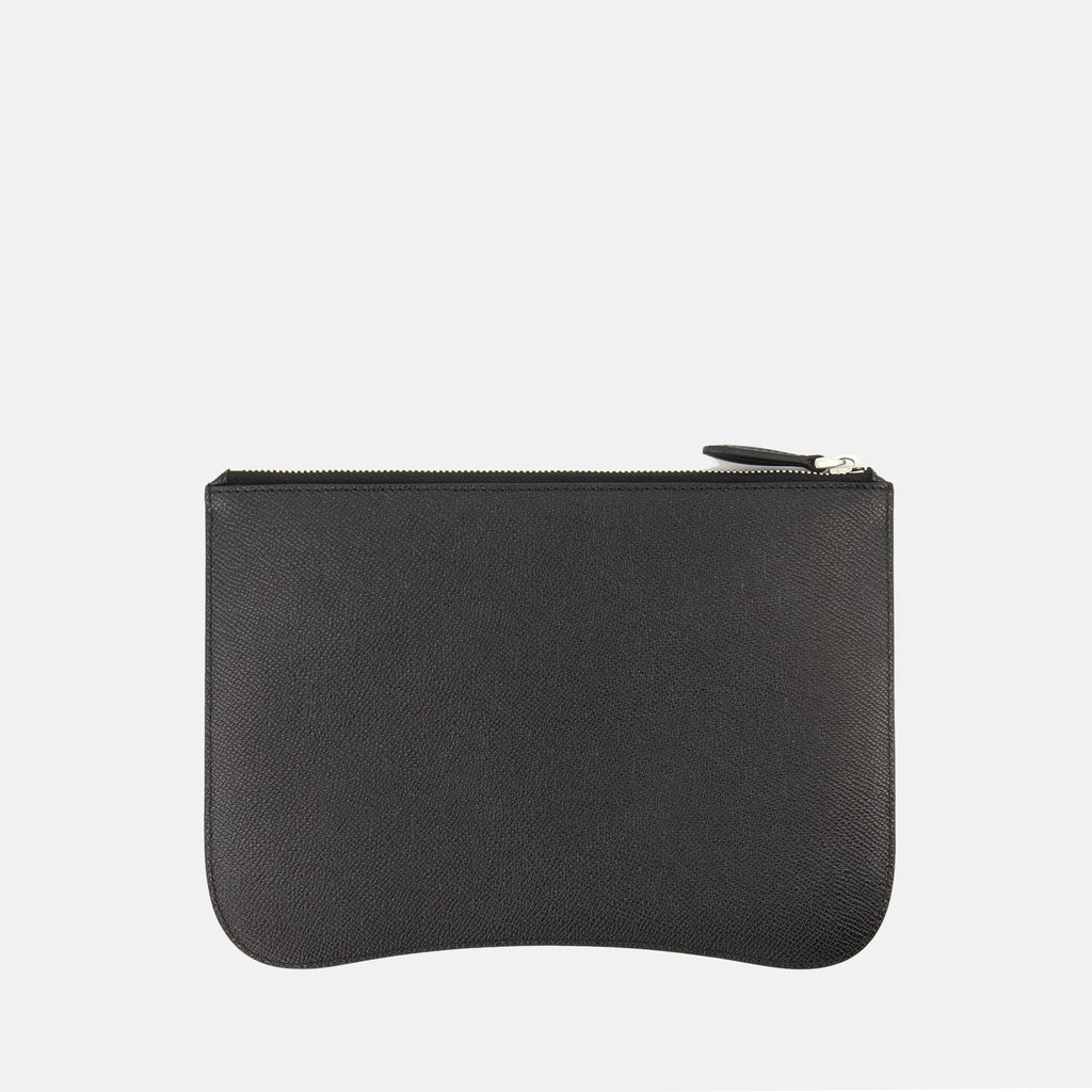 AMI Paris, Pochette, black leather pouch, unisex accessory, high-quality leather