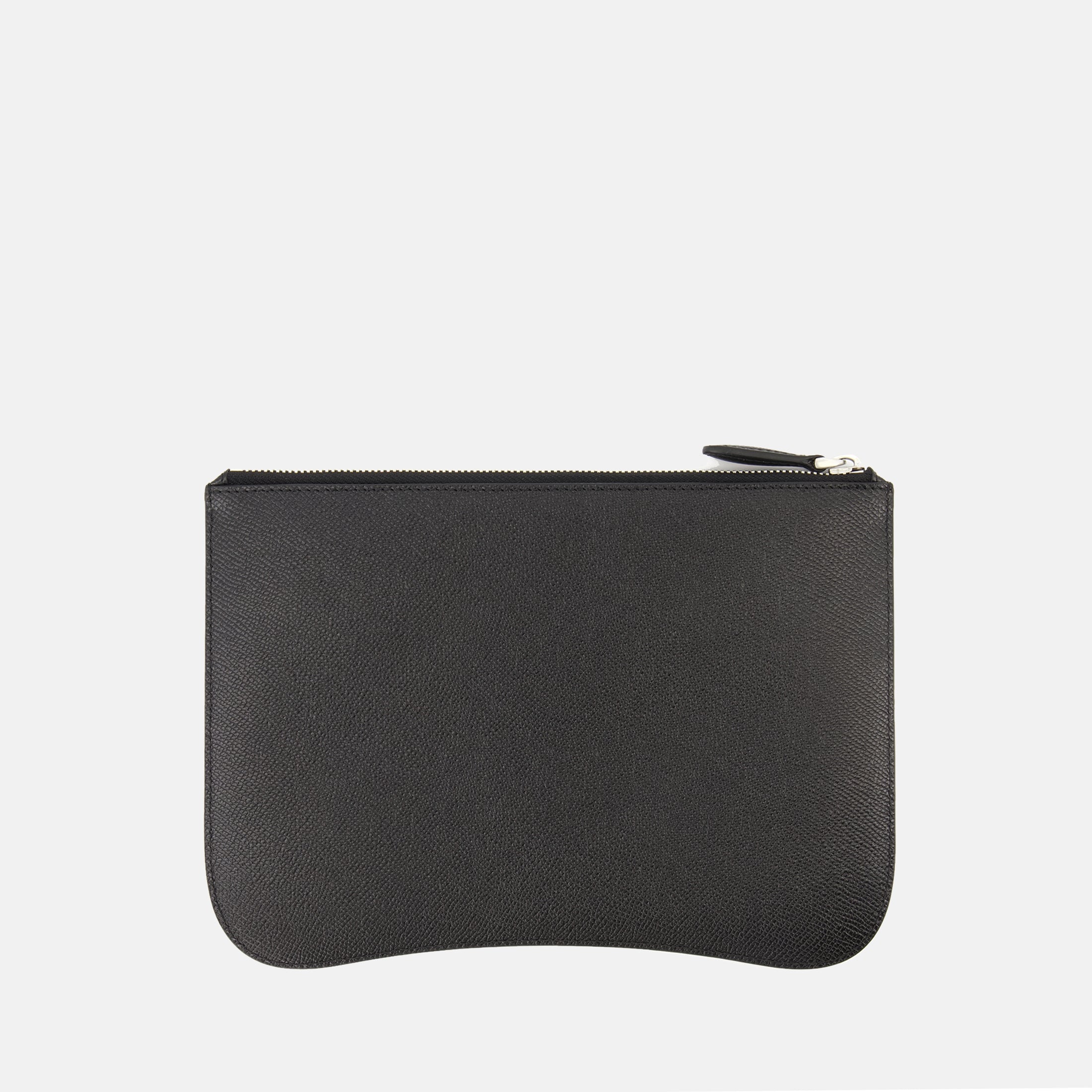 AMI Paris, Pochette, black leather pouch, unisex accessory, high-quality leather