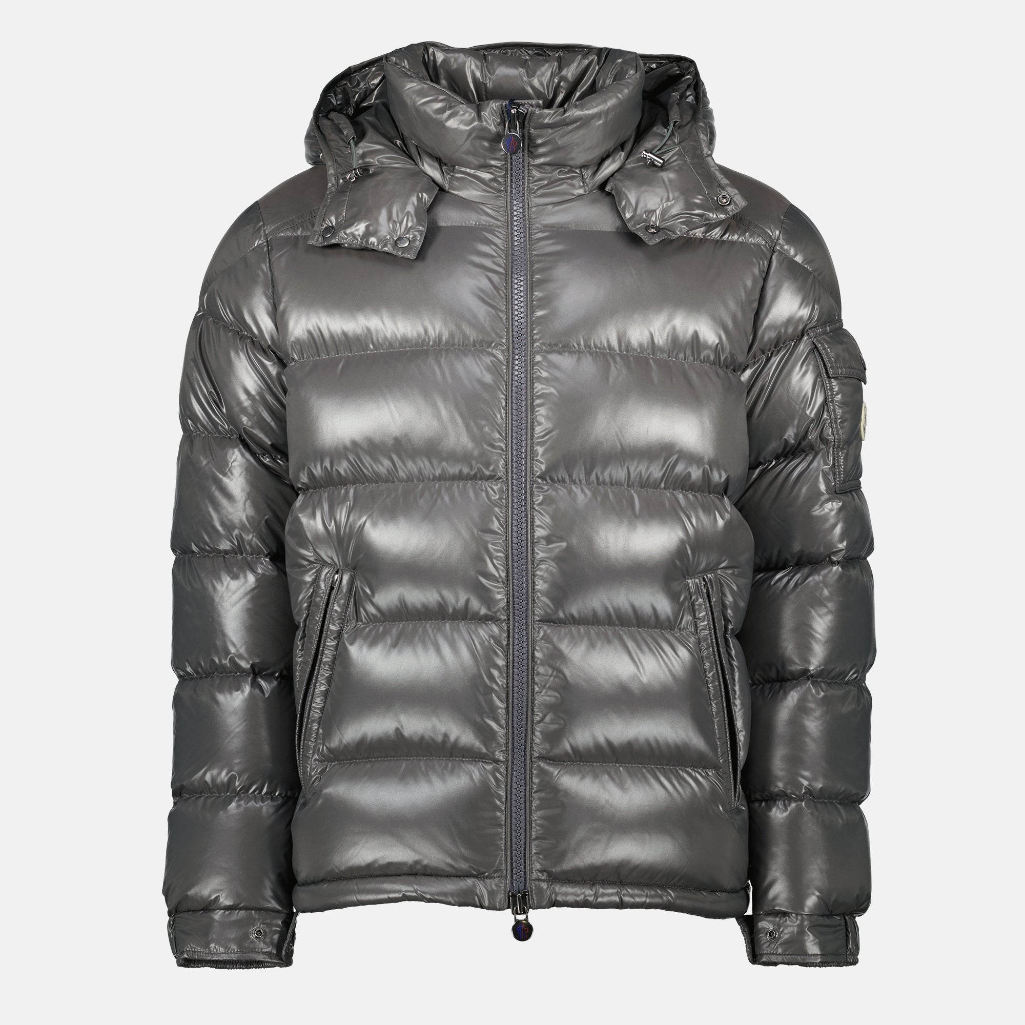 Moncler jacket, grey down jacket, Fall-Winter outerwear, luxury outerwear, down insulated jacket