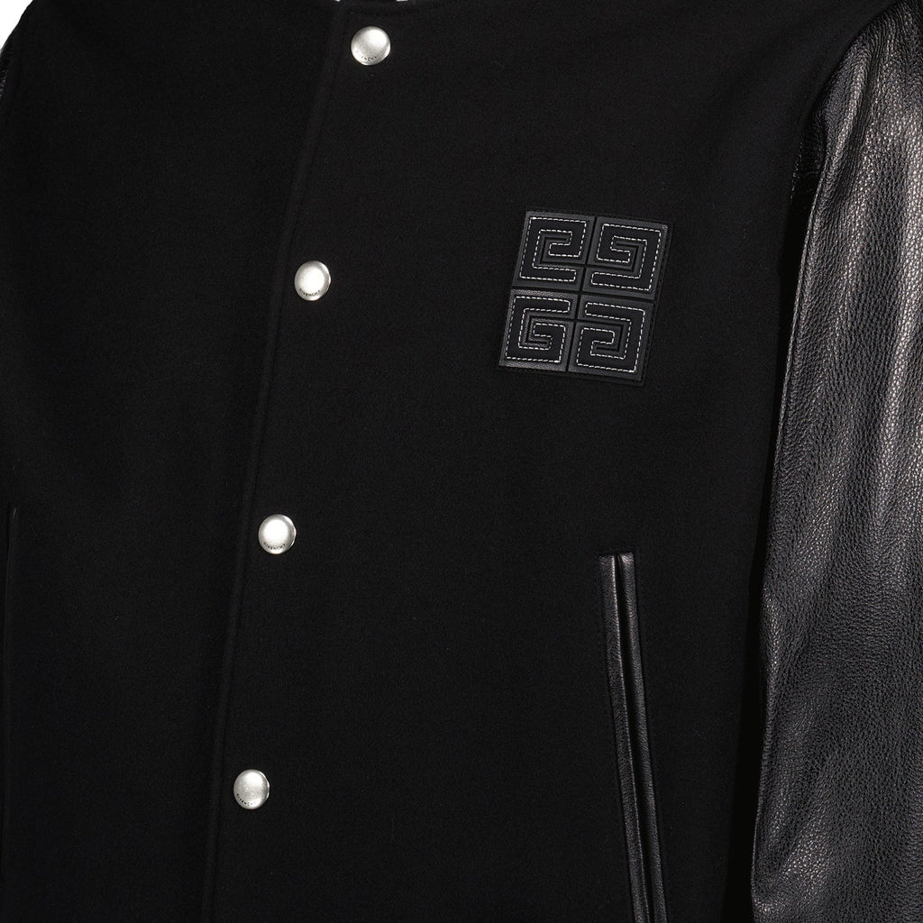 Imagem da jaqueta bomber Varsity 4G em couro e lã da Givenchy para homens - Temporada Primavera-Verão 2025 - Detalhe Vista 5