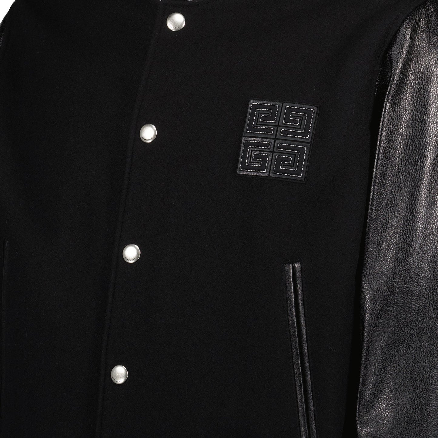 Varsity Bomber, Givenchy Jacket, Leather Wool Jacket, 4G Patch Bomber, Men's Designer Outerwear