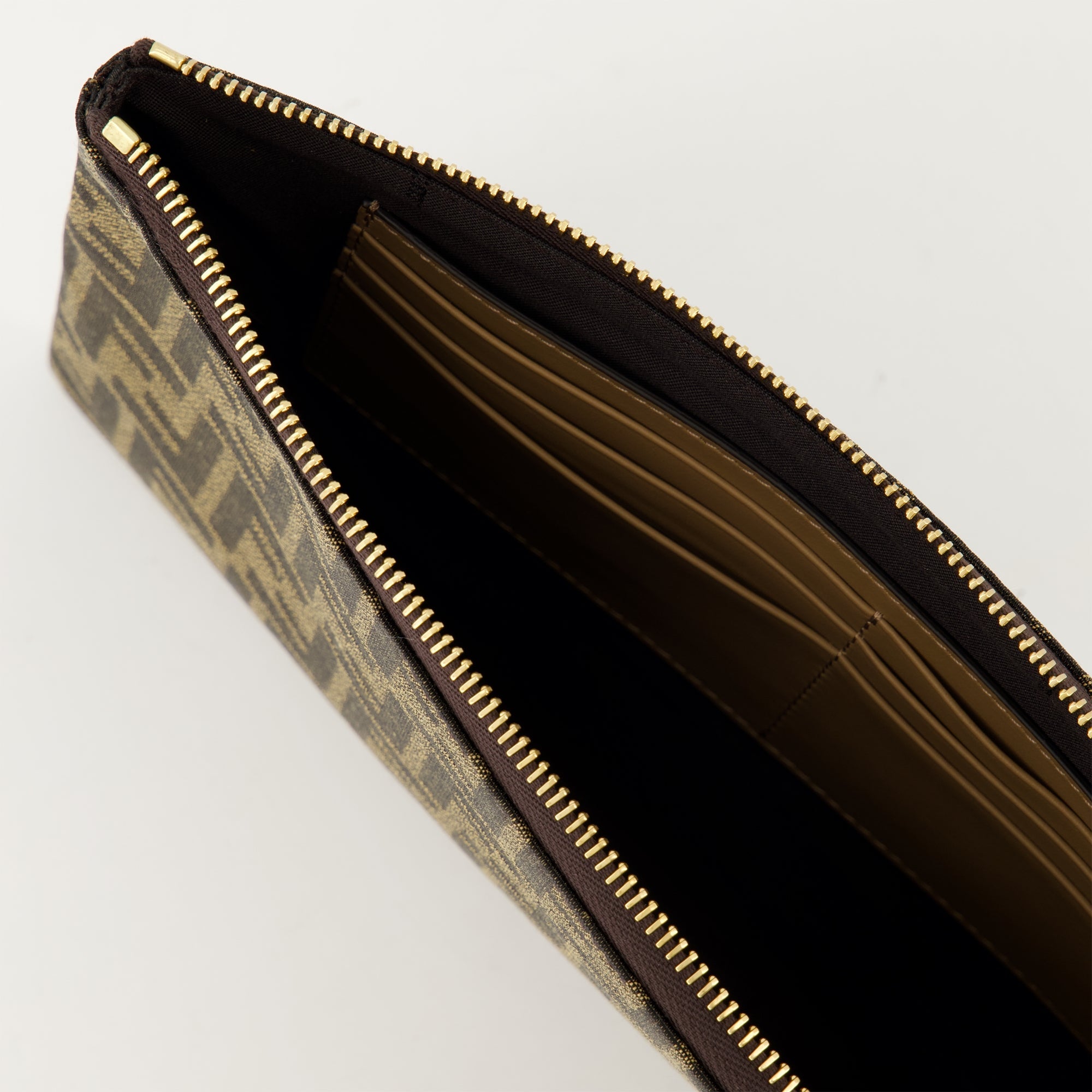 Pochette bag, FF print, adjustable strap, Fendi collection, stylish accessory