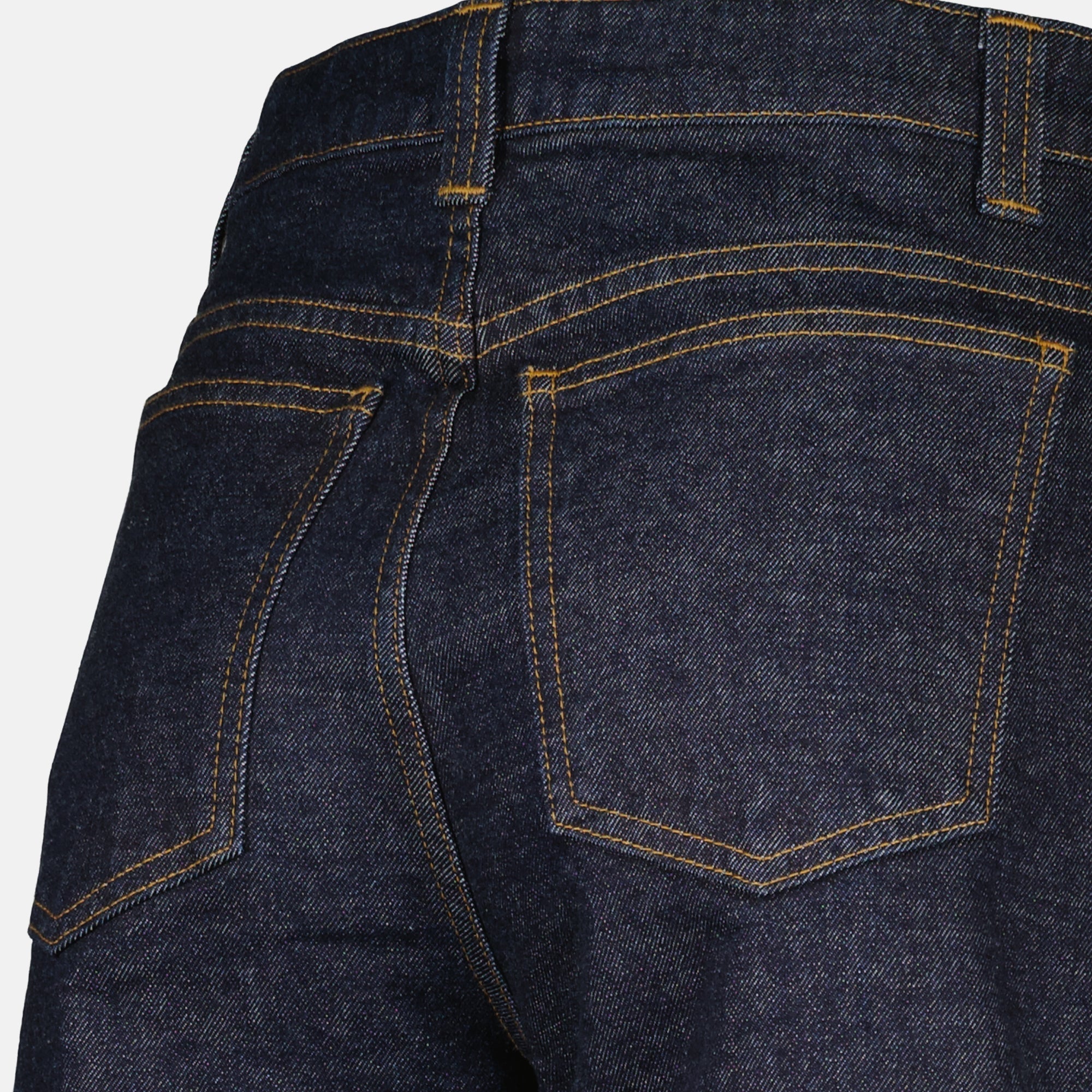 Khaite Flare Jean, High Waist Denim, Navy Flare Pants, Five Pocket Jeans, Womens Denim Fashion