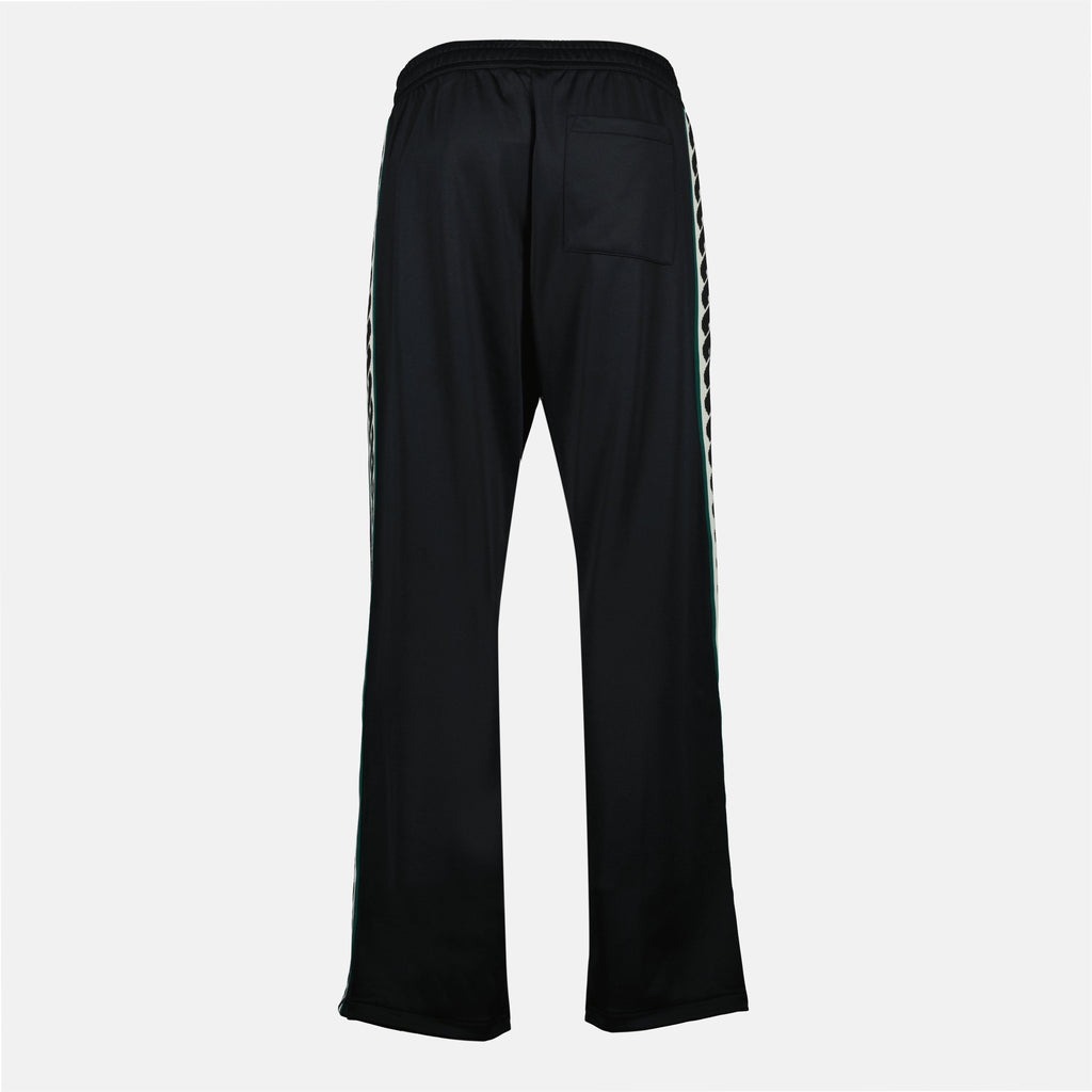 black sweatpants, Drole De Monsieur, loose fit trousers, contrast details, men's athletic wear