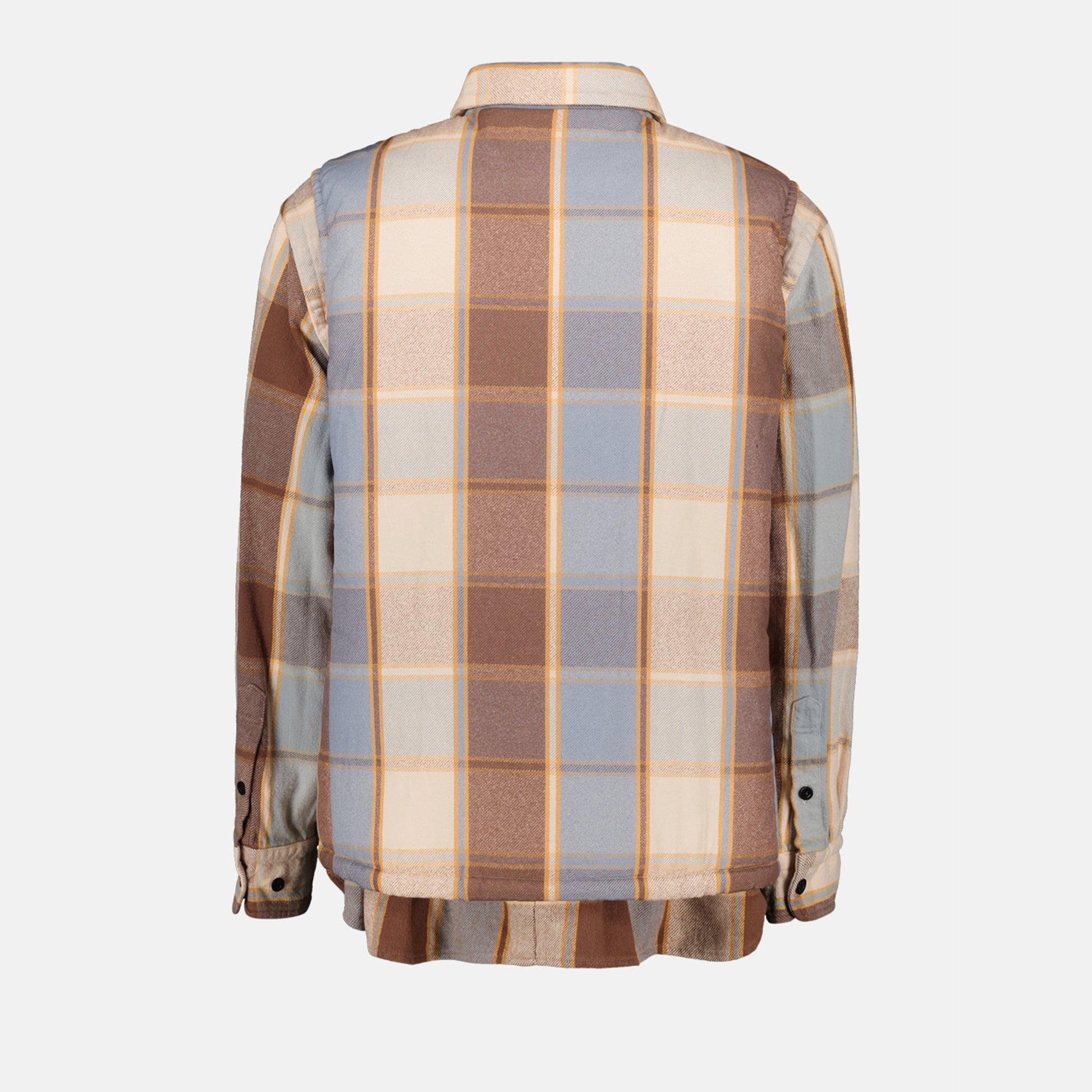 Plaid overshirt, Sacai collection, luxury fashion, premium cotton, Autumn-Winter 2024