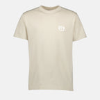 beige t-shirt, logo t-shirt, Dior t-shirt, embroidered logo, men's fashion