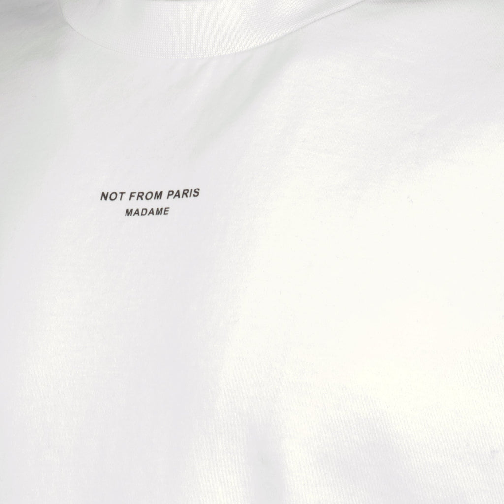 T-Shirt en Coton Blanc avec Slogan Classique