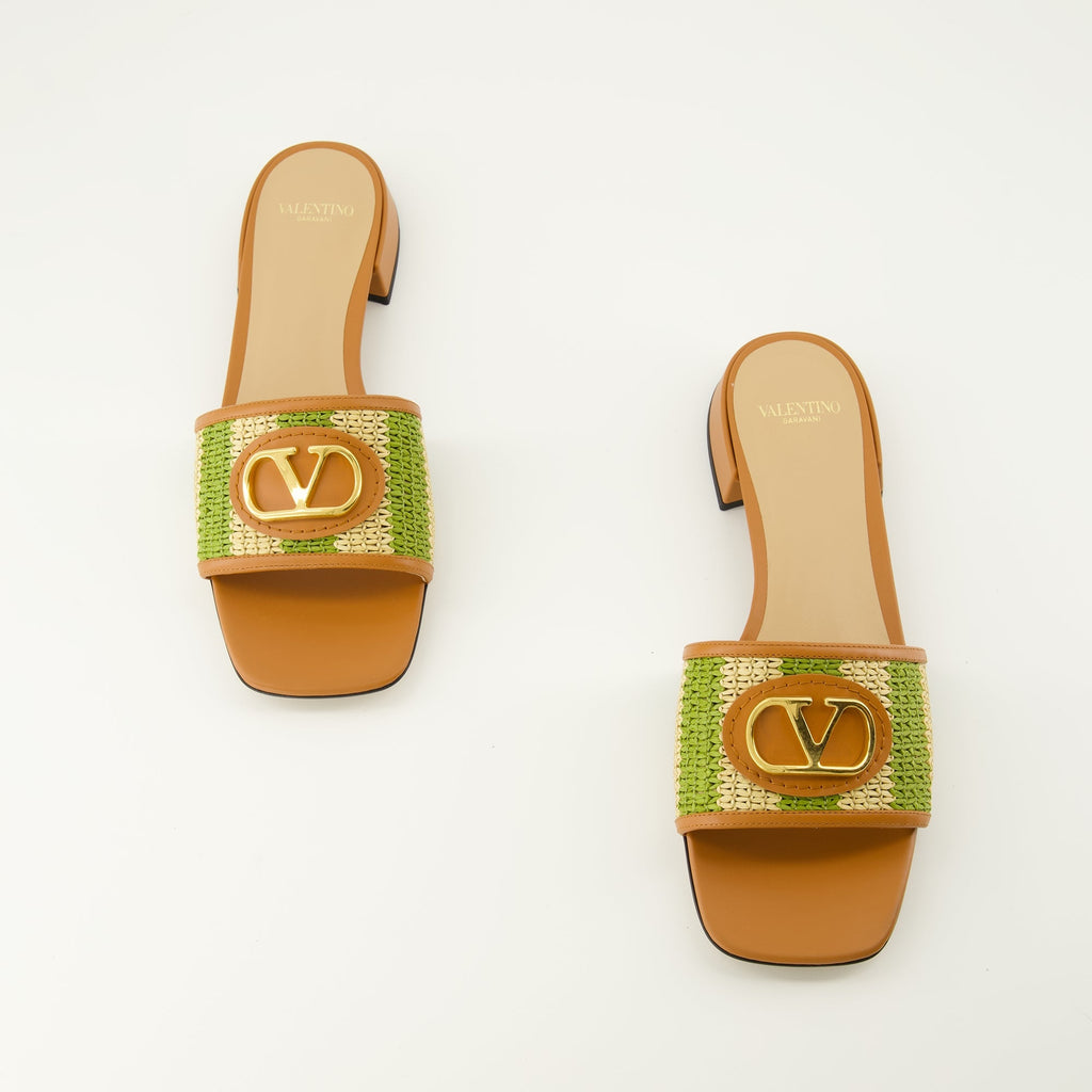 Bilde av Vlogo Raffia Sandaler - Valentino av Valentino Garavani for Kvinner - Sesong Vår-Sommer 2026 - Oversiktsbilde av Pare