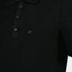 black polo shirt, ribbed knit polo, men's fashion, casual wear, Spring-Summer collection