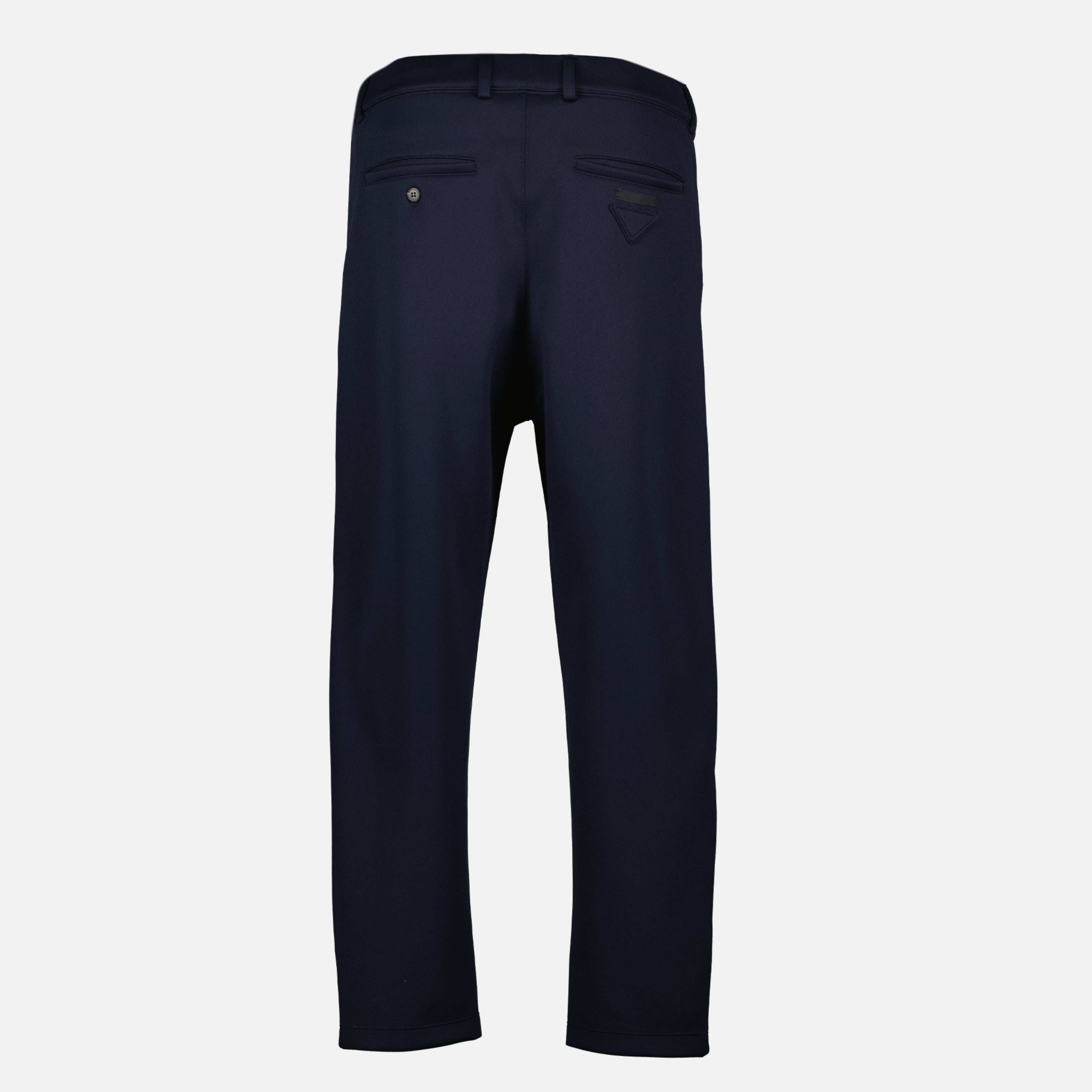 Navy trousers, Prada pants, Men's fashion, Straight cut trousers, Nylon pants