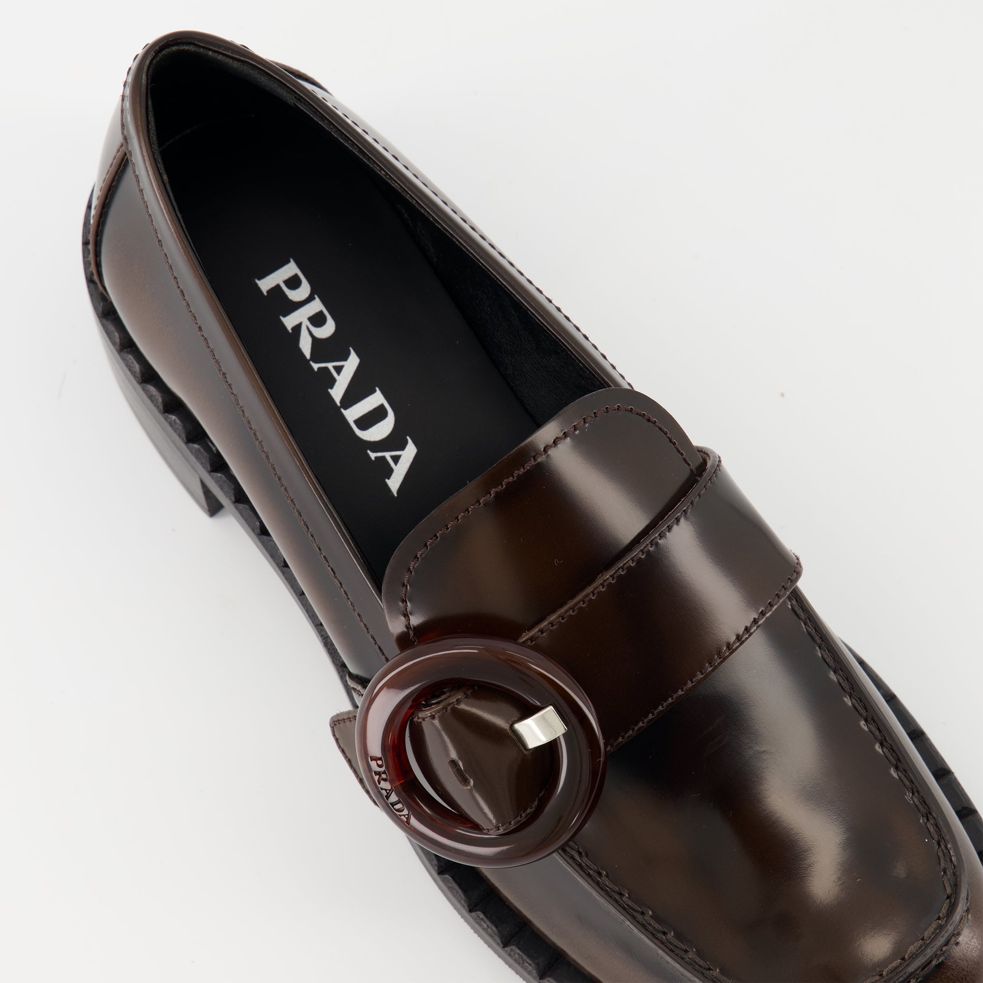 loafers, brown leather shoes, Prada loafers, comfortable footwear, elegant slip-ons