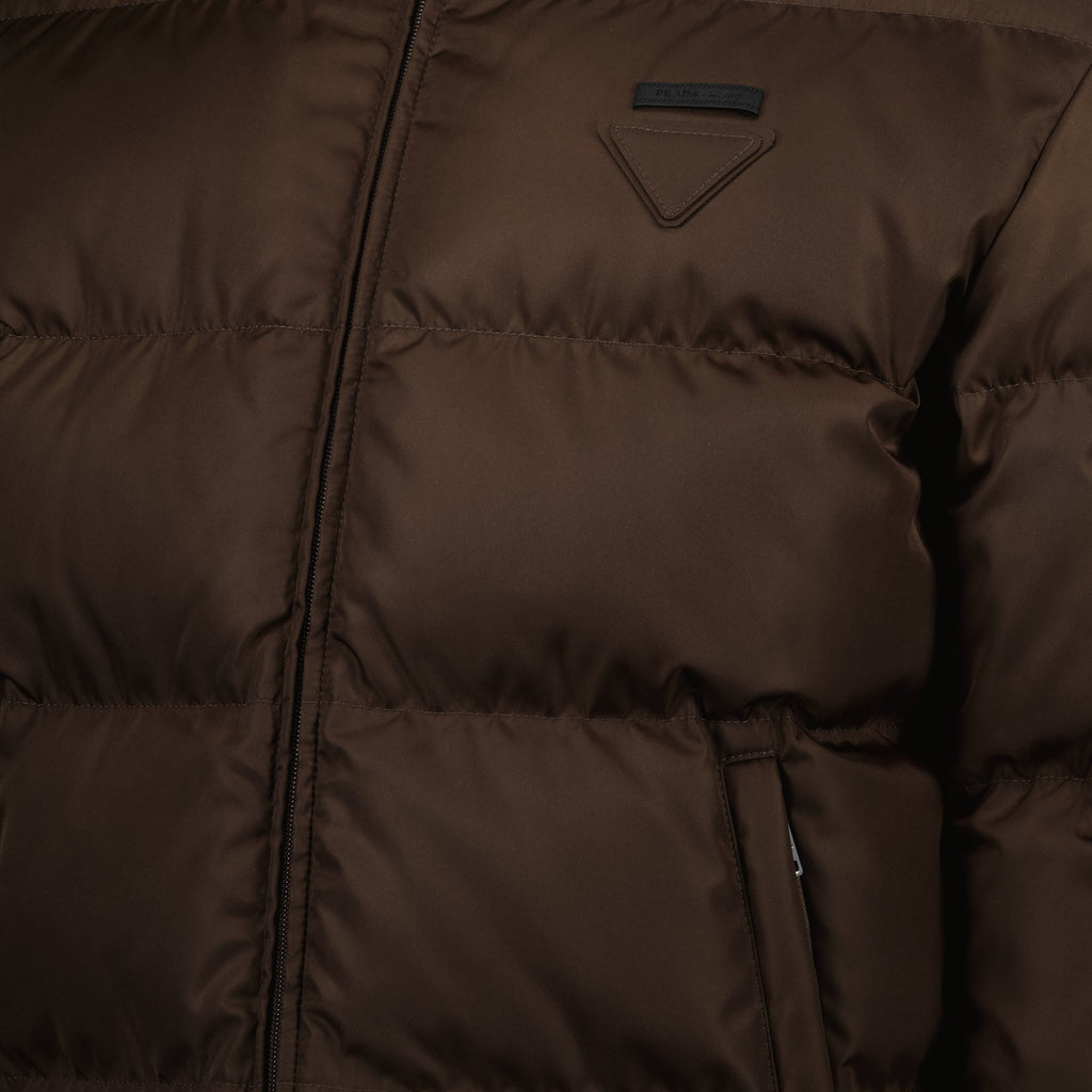 Prada jacket, nylon down jacket, men's outerwear, brown jacket, autumn winter collection
