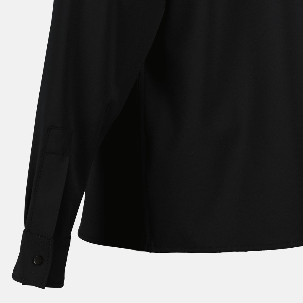 black shirt, Moncler, long sleeve shirt, technical fabric, Fall-Winter 2025