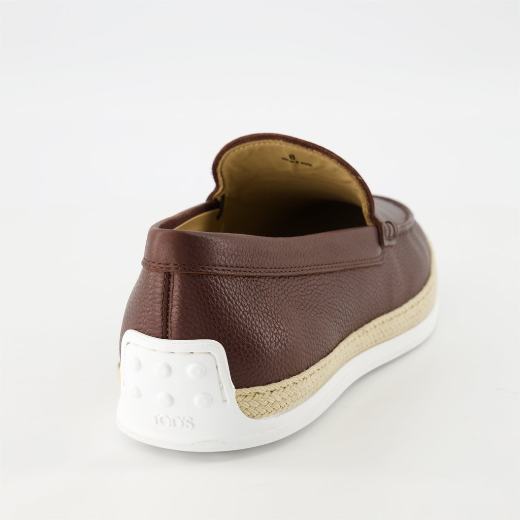 leather moccasins, Tod's shoes, brown moccasins, stylish footwear, artisanal leather shoes