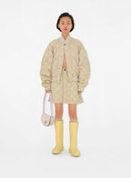 Burberry bomber jacket, quilted bomber, beige jacket, luxury outerwear, quilted cavalier