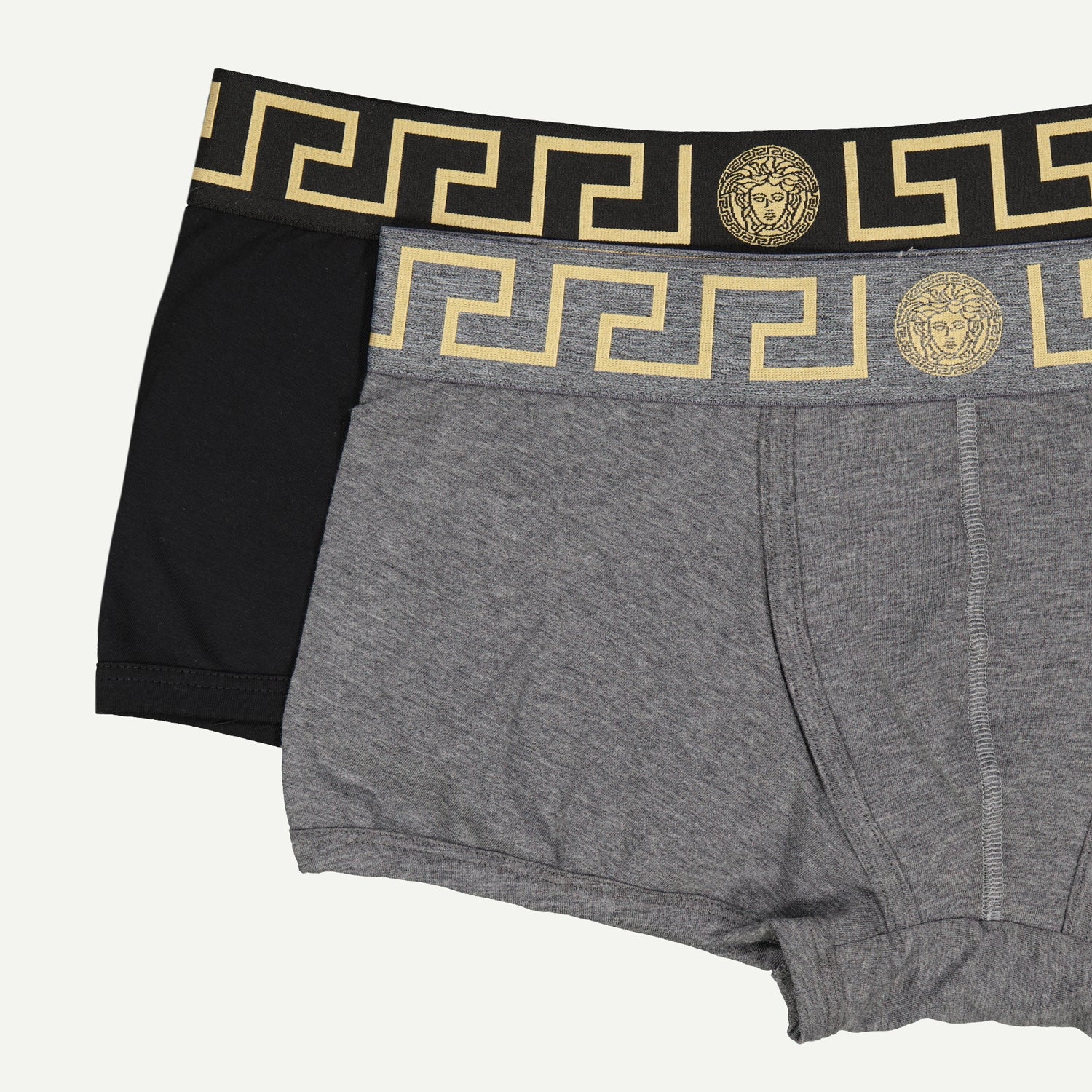 Versace boxers, men's underwear, grey black boxers, cotton elastane boxers, Autumn Winter 2024