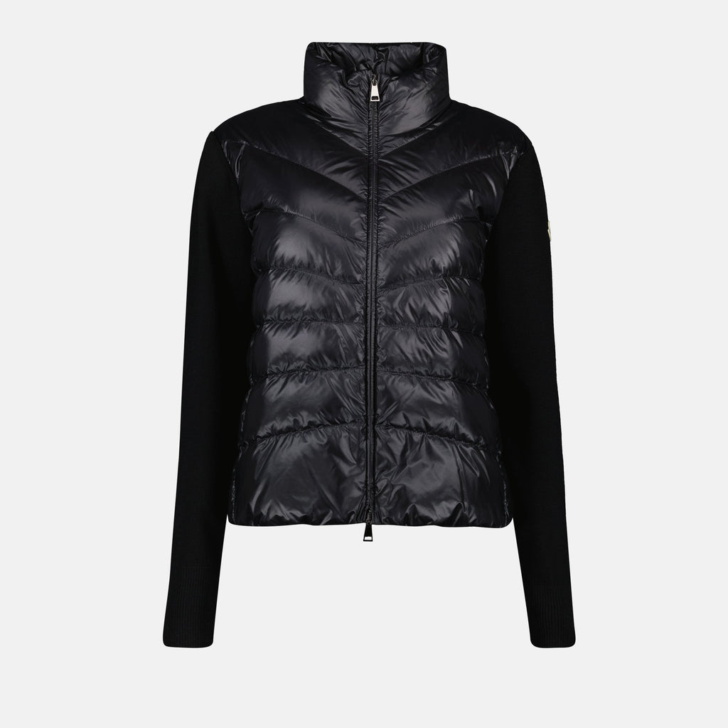Bi-material black jacket
