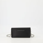 chain wallet, MM6, black leather wallet, designer accessories, women's wallets