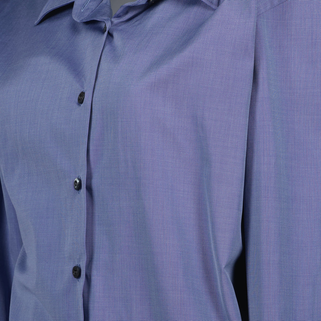 blue cotton shirt, Prada shirt, classic collar shirt, women's fashion, Spring-Summer 2025 collection