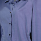 blue cotton shirt, Prada shirt, classic collar shirt, women's fashion, Spring-Summer 2025 collection