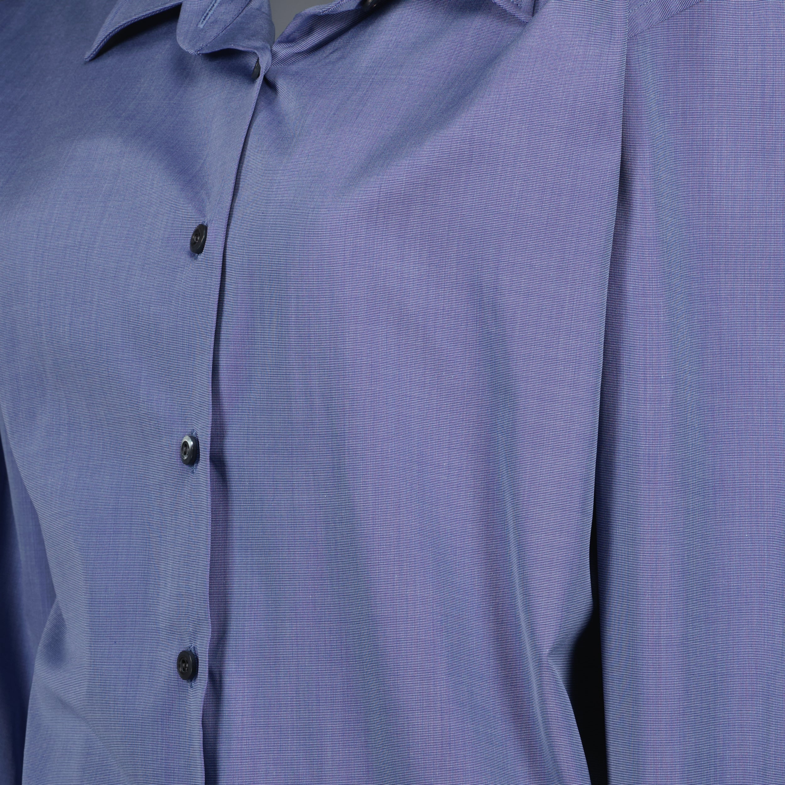 blue cotton shirt, Prada shirt, classic collar shirt, women's fashion, Spring-Summer 2025 collection