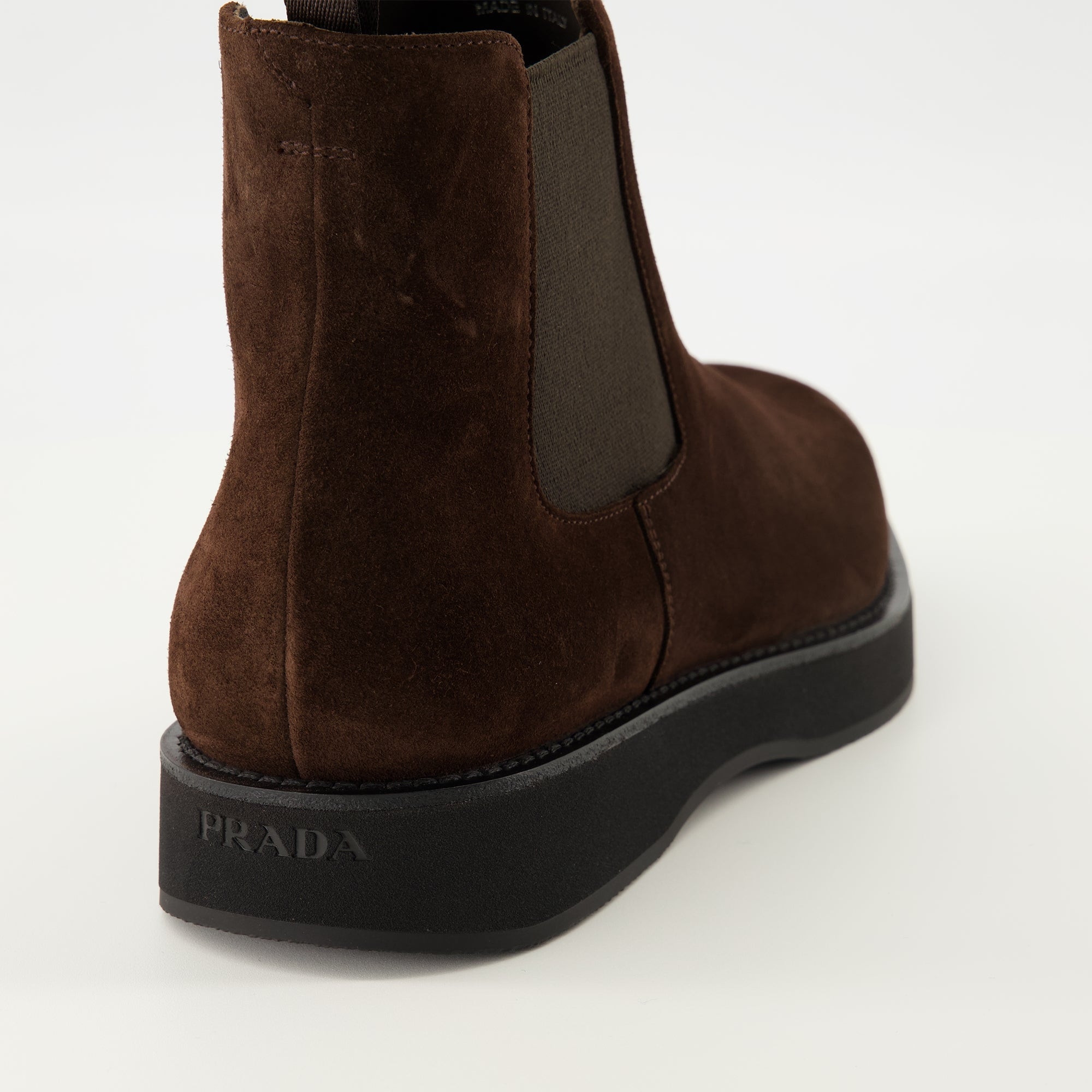 Brown Suede Ankle Boots, Prada Footwear, Slip-On Boots, Mens Suede Boots, Elegant Ankle Boots